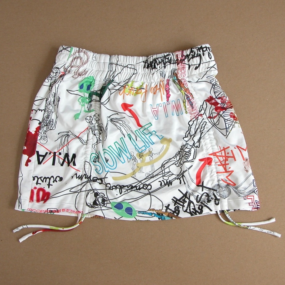 WIA Skirt W.A.I. Convertible Graffiti Mini Skirt S Spring Break